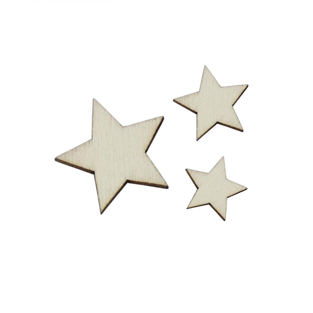 Embellish Craft - Potongan Kayu Basswood Bentuk Bintang Warna