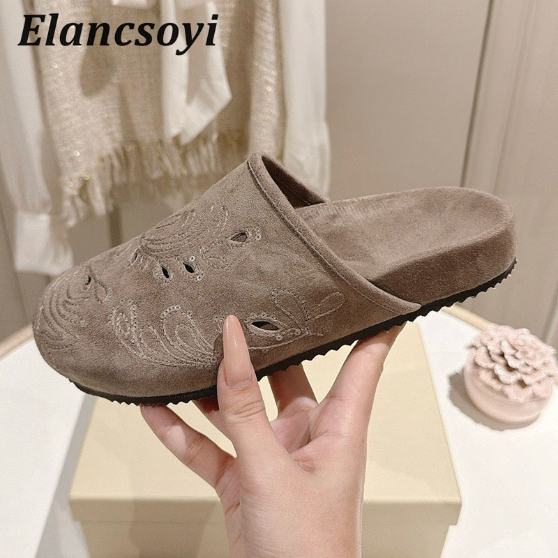 Sepatu Lazy Mules Wanita Bordi - Embroidery Embellishments ulasan dan harga