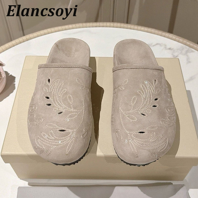 Sepatu Lazy Mules Wanita Bordi - Embroidery Embellishments ulasan dan harga