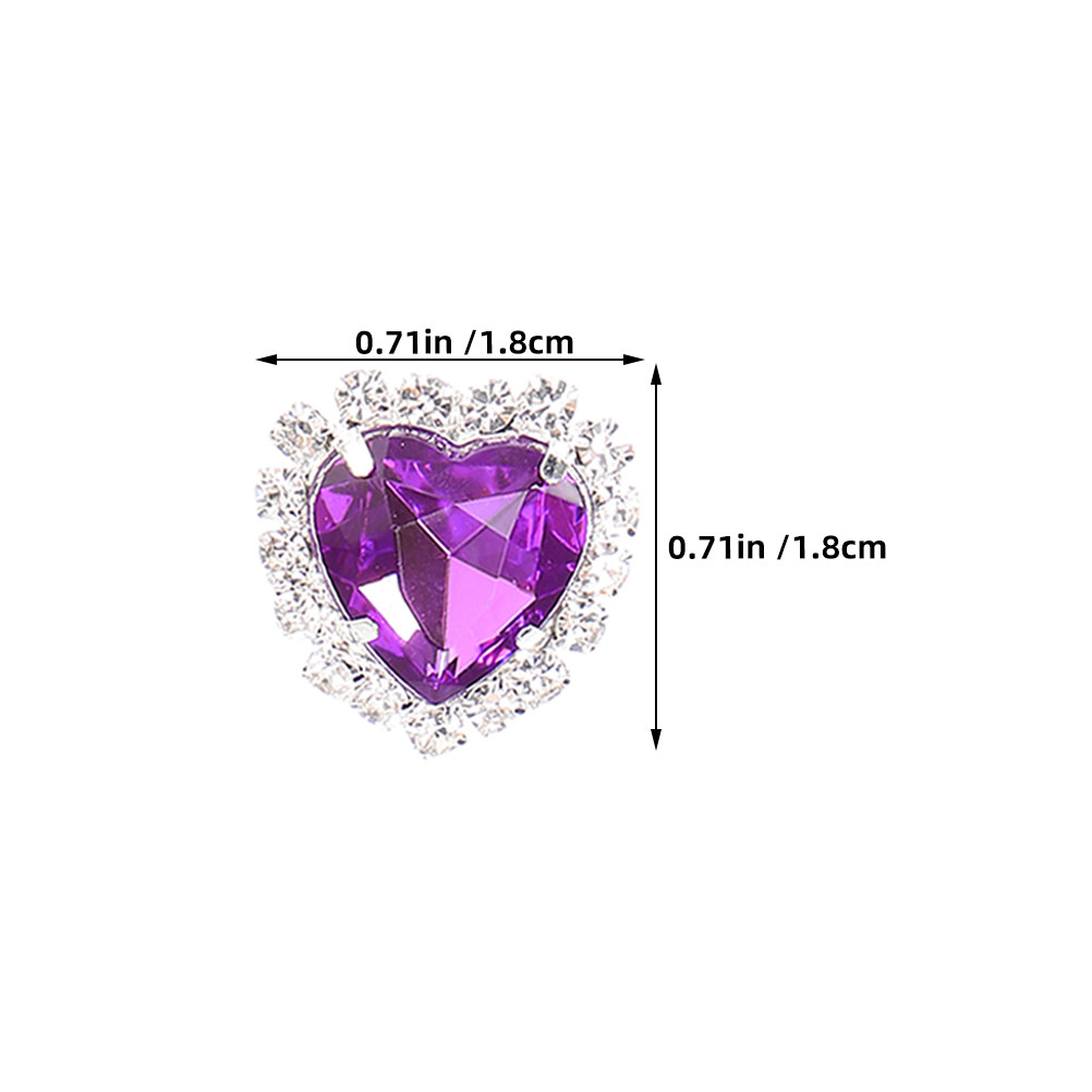 30 buah hiasan berbentuk hati  - Sew On Rhinestone ulasan dan harga